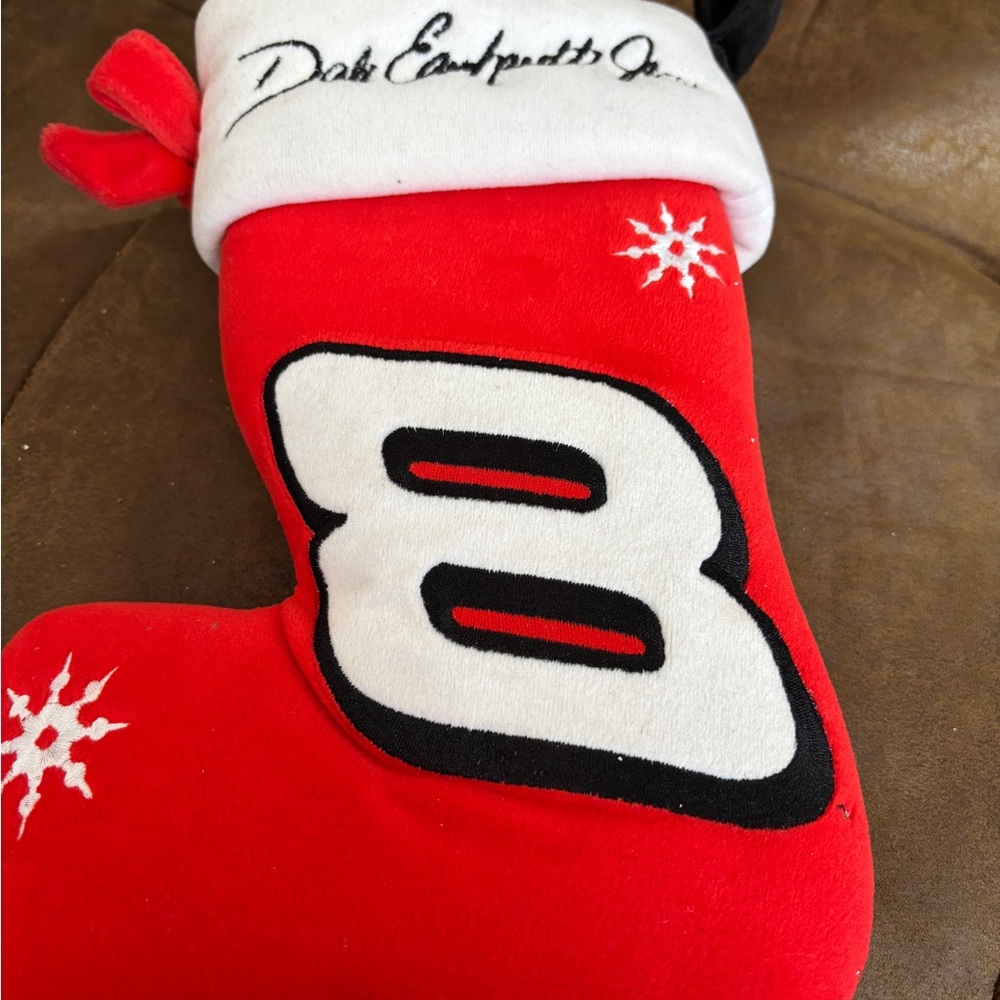 Red Christmas Stocking with Number 8